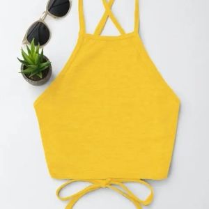 NWT Zaful Open Back Lace-up Cami